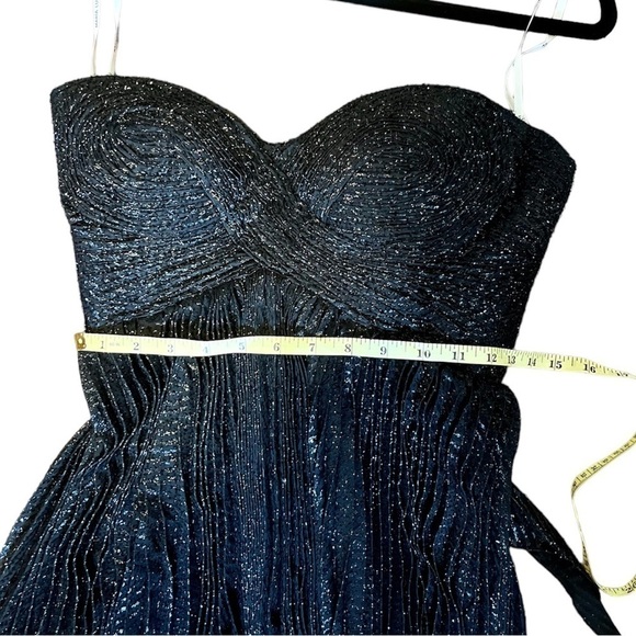 Nwt Maria Lucia Hohan Venus Strapless Metallic Plisse Midi Dress - Size 8 - Picture 10 of 16